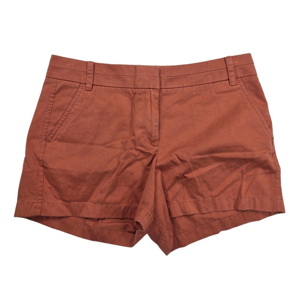 J. Crew Rust Orange Flat Front Chino Shorts Women's‎ Size 8 - 32x4